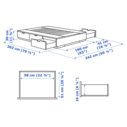 Nordli bed frame with storage online
